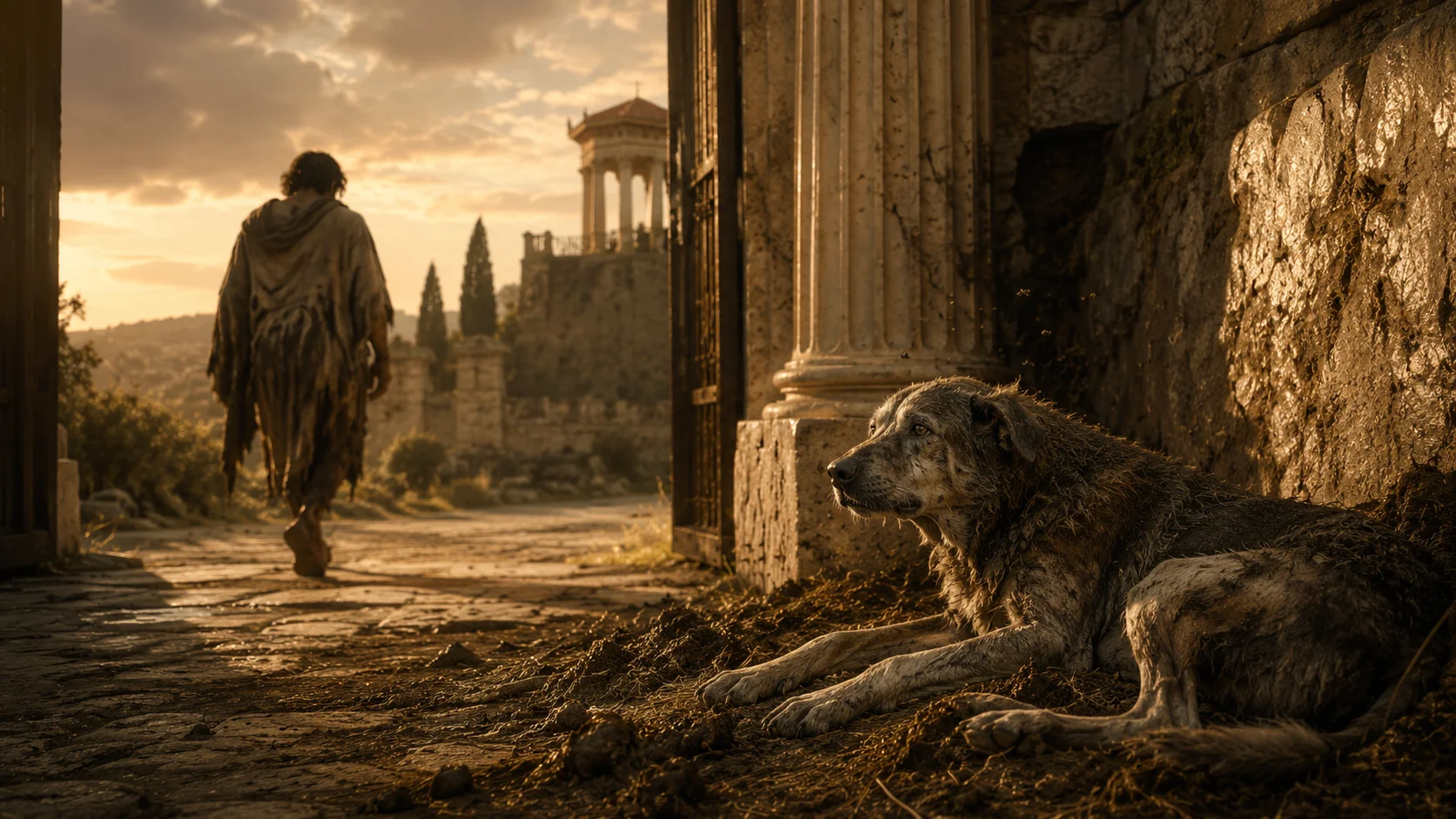 Argos, the dying dog who recognises Odysseus by smell - the most affecting recognition in the poem