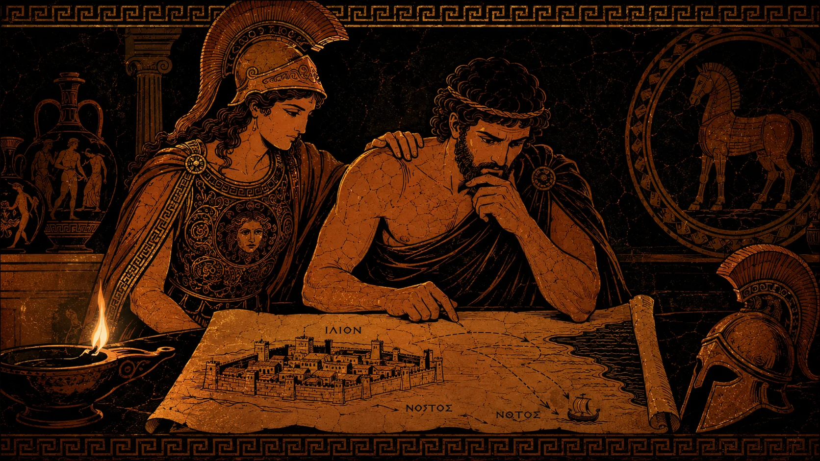 Athena, goddess of wisdom, depicted in classical Greek art
